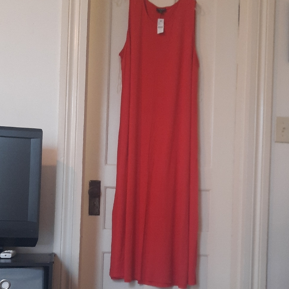 Lane Bryant Vibrant Red Sleeveless Maxi Dress